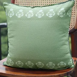 Abolee Homes Green & White Set of 2 Floral Square Cushion Covers-16
