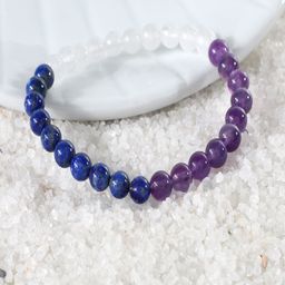 Nirvana Unisex Amethyst Migraine Relief Gemstone Stretch Bracelet-46