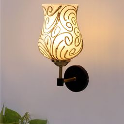 Devansh White & Brown Metal Cylinder Shaped Wall Lamp-image-64