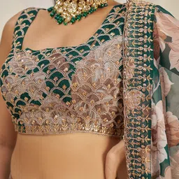 Fusionic Embellished Sequinned Semi-Stitched Lehenga & Unstitched Blouse With Dupatta image 2