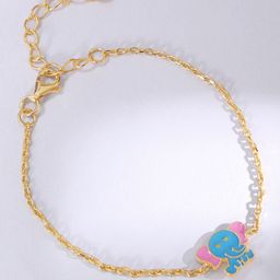 GIVA Kid's 925 Silver Gold-Plated Baby Elephant Anklets-image-4