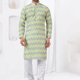 OUTLUK Men Printed Regular Kurta with Pyjamas-picture-17