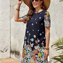 JC Mode Floral Print A-Line Dress-image-93