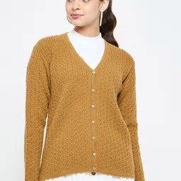 CREATIVE LINE Women Woollen Self Desgin Knitted Cardigan-image-87