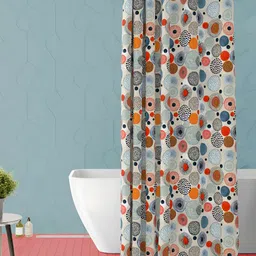 ArtzFolio Blue and Orange Printed Waterproof Shower Curtain-image-72