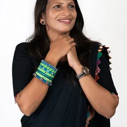 Taasha Craft Set Of 7 Threaded & Mirror Studded Bangles image 4