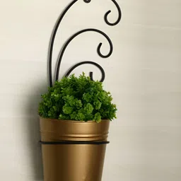Homspurts Golden & Black Bucket Wall Planter-image-62