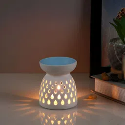 TAYHAA White & Blue Textured Ceramic Aroma OilDiffusers-29