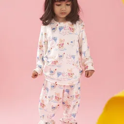 THE BABY TRUNK Girls Velour Farm Print Plush Co-ord-image-73