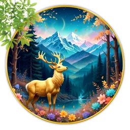 SAF Blue & Gold-Toned 1 Piece Wood Birds and Animals Wall Paintings-image-54