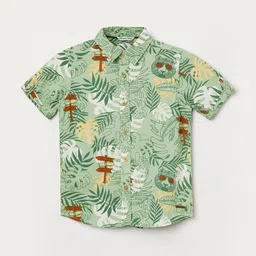 Fame Forever by Lifestyle Boys Floral Printed Spread Collar Cotton Casual Shirt-picture-15