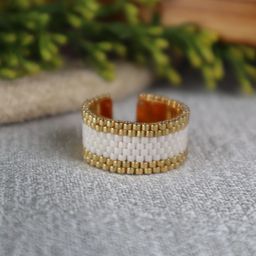 Threads & Beads Gold-Plated Classic Beaded Adjustable Finger Ring-32