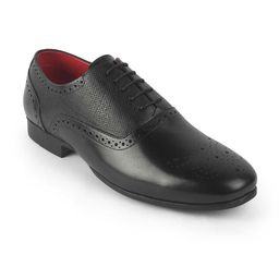 Tresmode Balsa Black Men Leather Lace Ups Formal Brogues-image-72