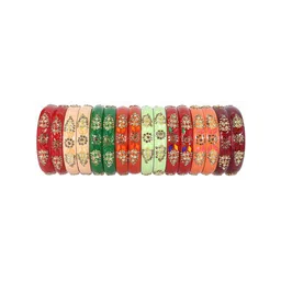 ZULKA Set of 16 Acrylic (Plastic) With Zircon Gemstone Kada-41