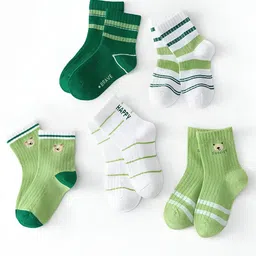 MOMISY Kids Pack Of 5 Patterned Ankle Length Socks-40