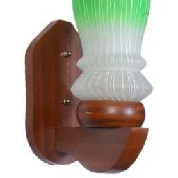 Somil Premium Designer Glass Wall / Night Lamp Elegant & Stylish Dcor Accent for Modern Interiors, color- Green, White, Size, 19 X 24 X 30.5 CM-image-72