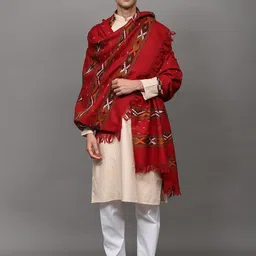 Exotic India Unisex Ethnic Motifs Woven Design Shawl-picture-36