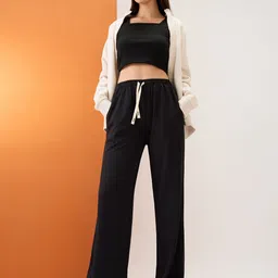 Globus Self Design Mid-Rise Stretchable Straight Fit Trousers-image-23