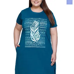 IN Love Pack of 2 Women Plus Size Front Printed Cotton Nighty Chemise-image-84