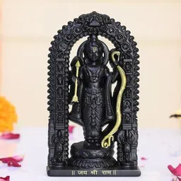 CRAFTAM Black Shree Ram Lalla Murti Metal Religious Idol Showpiece-image-14