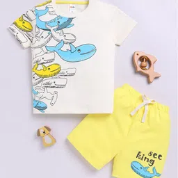 LITTLE NINJA Boys Printed Round Neck Pure Cotton T-Shirt With Shorts-image-90