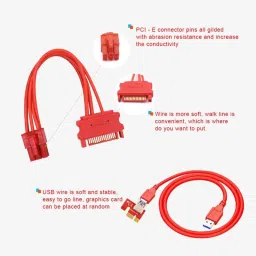 LipiWorld VER-14Pro V014 Pro PCI-E 1X to 16X Pcie Riser for Bitcoin ETH Coin Mining GDDR4 16 GB NVIDIA Chipset 64 bit 120 MHz Graphics Card image 4