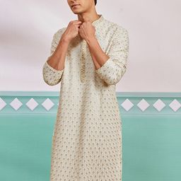 VASTRAMAY Men Geometric Embroidered Thread Work Kurta-32