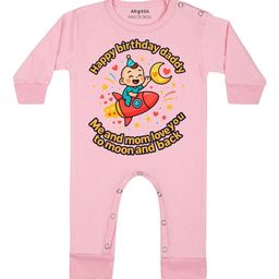 Arvesa Happy Birthday Daddy Printed Bodysuit-image-85