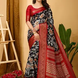 Anouk Rustic Floral Zari Silk Blend Designer Sungudi Saree-67