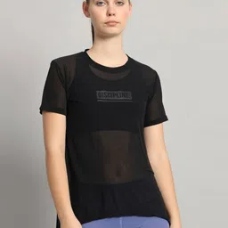 MKH Women Typography Dri-FIT Applique T-shirt-24