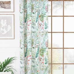 Story@home White & Green Floral Sheer Long Door Curtain-39