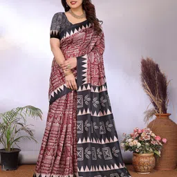 Moda Rapido Geometric Printed Saree With Unstitched Blouse Piece-picture-8