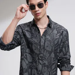 HIGHLANDER Men Relaxed Fit Spread Collar Floral Printed Cotton Casual Shirt-image-31