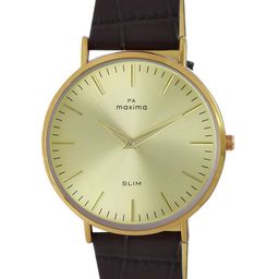 maxima Men Dial & Leather Straps Analogue Watch 59541LMGY-16