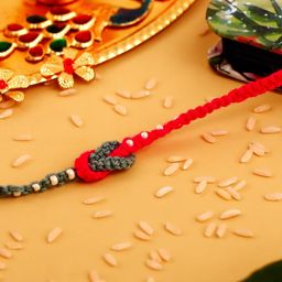 Archies Unisex Beaded Pink and Grey Rakhi Thread Rakhi-image-33