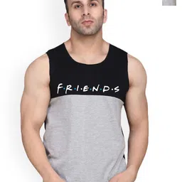 SLOWLORIS Pack Of 2 Typography Printed Scoop Neck Gym Vests-picture-30