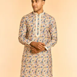 Diwas by Manyavar Ethnic Motifs Printed Mandarin Collar Straight Kurta-image-37