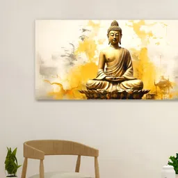 nestroots White & Yellow 1 Piece Canvas Other Wall Paintings-picture-10