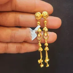 Anshenterpris Gold-Plated Hanging Sui Dhaga Dome Shaped Jhumkas-56