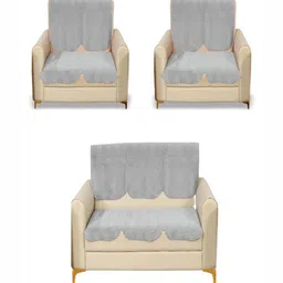 Fashion Throw Grey Velvet Sofa Cover-image-91