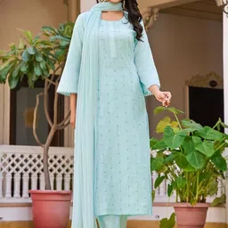 SZN Women Self Design Regular Kurta with Trousers & With Dupatta-picture-11