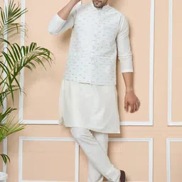 See Designs Men Embroidered Regular Sequinned Pure Cotton Kurta with Pyjamas-picture-45