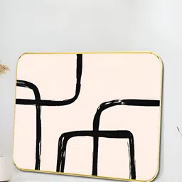 Myntra Elegant Homes Black & Beige Abstract Printed Wooden Wall Art-19
