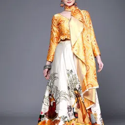 Kaizen TEXO FAB Printed Semi-Stitched Lehenga & Unstitched Blouse With Dupatta-picture-4