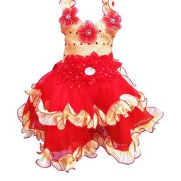Samjho Fashion Girls Red Georgette Sleeveless Fit And Flare Party Knee Length Dress-image-46