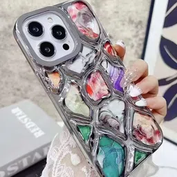CASE CREATION Geometric Printed iPhone 16 Pro Back Case Mobile Accessories-55
