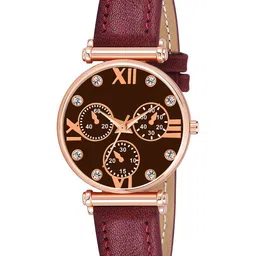 Gopal Shopcart Unisex Embellished Dial & Bracelet Style Watch C34RG MRO Mina Leather-30