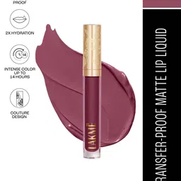 Lakme Rouge Bloom Waterproof Matte Liquid Lipstick 3.5ml - Power Petal 304-29