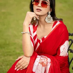KALINI Floral Block Print Saree-40
