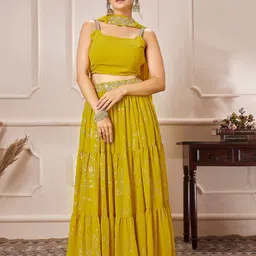 Janasya Sequinned Ready to Wear Lehenga & Blouse With Dupatta-picture-15